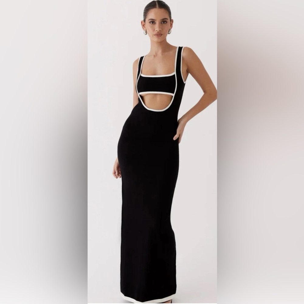 Peppermayo Lost In Paris Knit Maxi Dress SZ L/XL